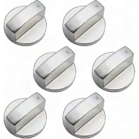 6 Boutons Métalliques Universels pour Cuisinière à Gaz, Diamètre 6mm, Poignée de Réglage pour Feu de Cuisson, Pièce de Rechange Compatible avec Plaque de Cuisson (1/5)