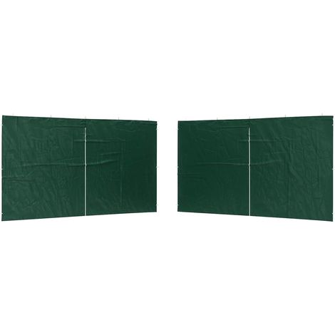 Panel lateral de tienda para fiestas 2 pcs Verde 400 x 195 cm vidaXL