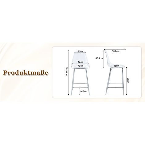 Lot de 4 tabourets de bar transparents à structure métallique argentée, dorée ou noire, design moderne pour cuisine (1/5)