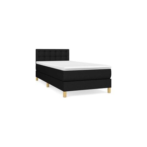 Sommier à lattes de lit et matelas Noir 80x200 Tissu (1/5)