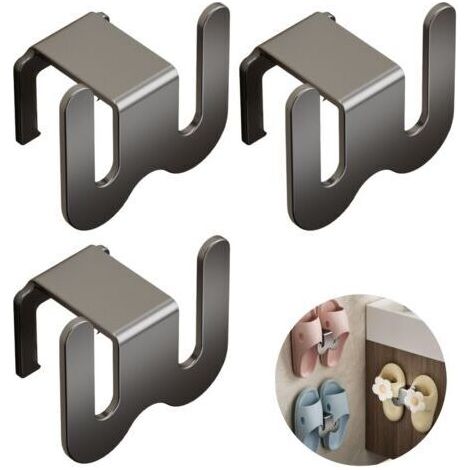 3 Pièces support à Pantoufles, Supports à ChaussuresMuraux, Porte Chaussure sans Perçage, faciles à installer et à ranger (1/5)