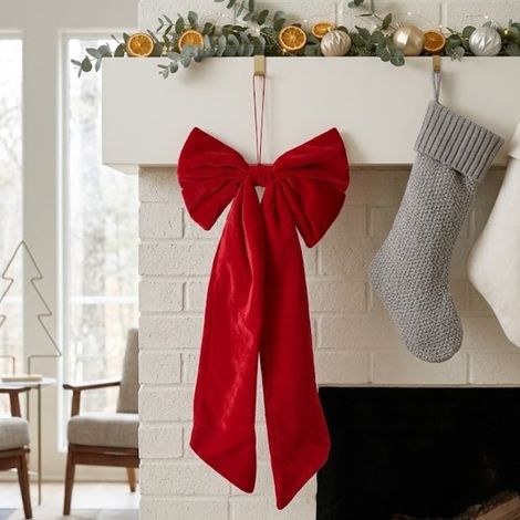 Classic Red Decorative Long Bow Ornament (1/2)