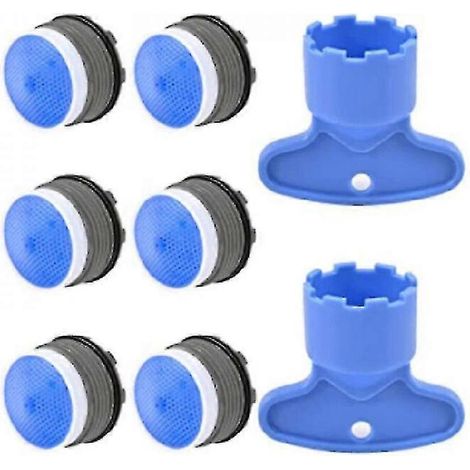 Aérateur de robinet M18.5, lot de 6 inserts pour robinet de cuisine avec filetage extérieur, économiseur d'eau pour robinet avec 2 outils de robinetterie ODE (1/4)