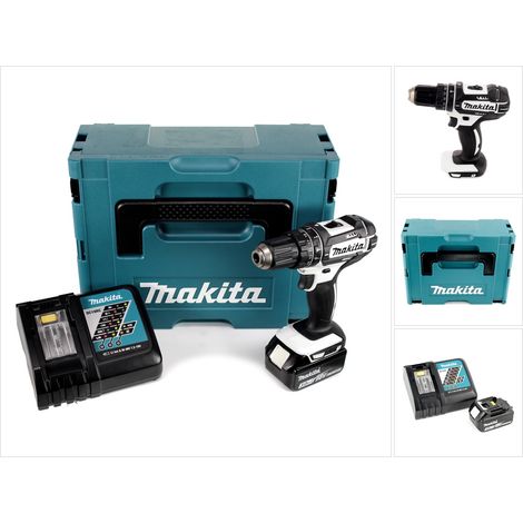 Makita DHP 482 ZW RF1J - 18 V Li-Ion Perceuse visseuse à percussion sans fil avec boîtier Makpac + 1x BL1830 3,0Ah Batterie + DC 18 RC Chargeur rapide (1/5)