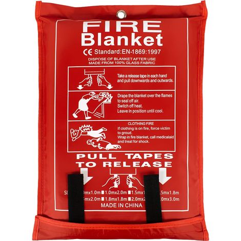 Couverture Anti-feu pour la Maison et la Cuisine, Couverture Anti-feu en Fibre de Verre d'urgence pour Les Gens, Protection Ignifuge et Isolation Thermique (180 x 240 cm) (1/5)