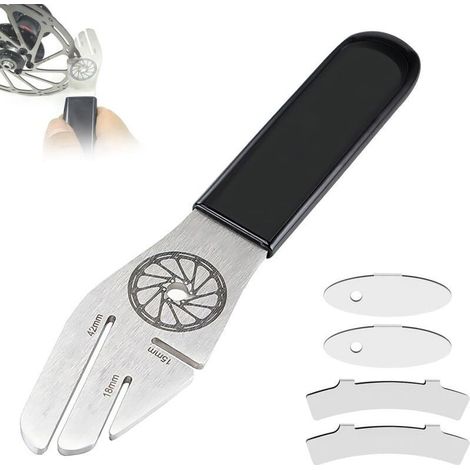 5 pièces, Kit de redressage de disque de frein, Clé à disque 15/18/42 mm, Languettes de réglage 55/85 mm, Acier inoxydable, Pour vélo (1/5)