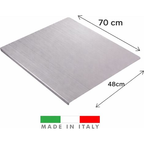 Spianatoia Tagliere in Acciaio Inox 304 per Impastare, con Tappeto Antiscivolo Omaggio 70x48 cm
