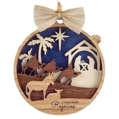 Décorations de Noël en bois, décorations pour sapin de Noël, décorations de Noël extérieures, décorations suspendues 3D A (1/5)