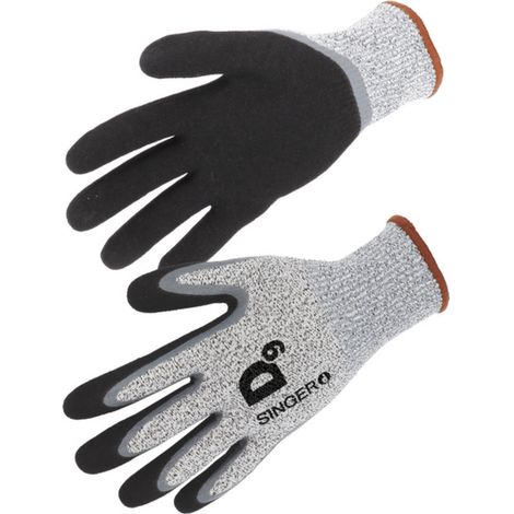 Gants de protection anti-coupure fourrés et tactiles pour milieux froids et humides SINGER SAFETY (Lot de 5) Gris 9 (1/3)