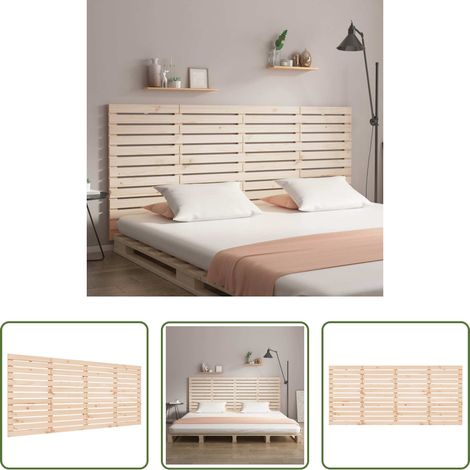 vidaXL Cabecero de cama de pared madera maciza de pino 186x3x91,5 cm (1/5)