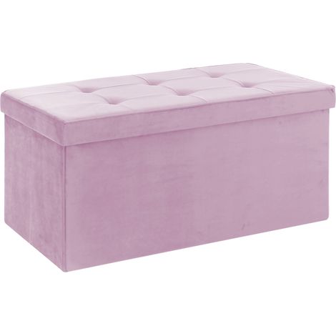 Pouf Contenitore In Velluto Rettangolare Moderno Panca Fondo Letto Cassapanca Soggiorno Panchina Per Ingresso Scarpiera Sgabello Panca Moderna RosaAntico (1/5)