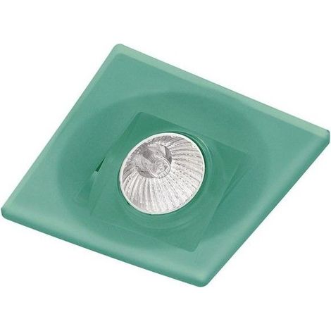 Empotrable cuadrado basculante "Duna" GU5.3 IP20 12x12cm fabricado en aluminio y cristal color verde