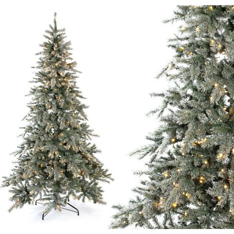 Evergreen Sapin de Noël artificiel Frost Épicéa  LEDs et neige artificielle incluses  Blanc  210 cm (1/5)
