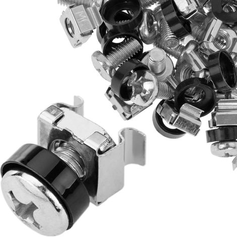 RackMatic - M6 vis pour Rack 19 50-pack de couleur noire (1/4)