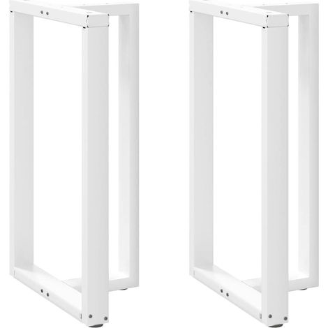 Bartischbeine T-Form 2 Stk. Weiß 60x35x(100-101) cm Stahl