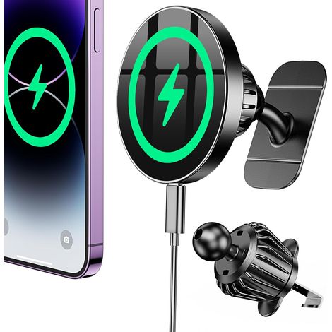 15W Support Telephone Voiture Induction【Super Aimants】Chargeur Magsafe Voiture Accessoires Support Aimant Telephone Voiture Magnetique Chargeur sans Fil pour iPhone 17 16 15 une coque MagSafe (1/5)