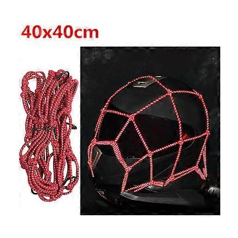 Filet de casque de moto réfléchissant, porte-accessoires de bagagerie moto, rouge réfléchissant (1/5)