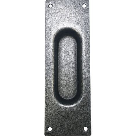 Schiebetürmuschel 40x120mm gerade, verzinkt schwarz hell passiviert (1/4)