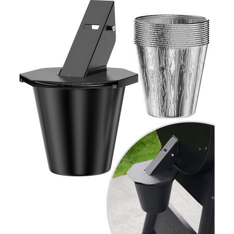Bac à graisse avec couvercle et 5 sacs. récupérateur de graisse pour fumoir et barbecue à pellets. compatible avec Traeger. Pit Boss. Z Grills et Recteq. (1/5)