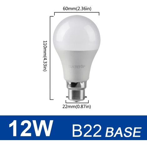 (12 W B22, lumière blanche froide) 6 ampoules LED, AC220V, économie d'énergie, éclairage LED domestique pour salon (1/5)