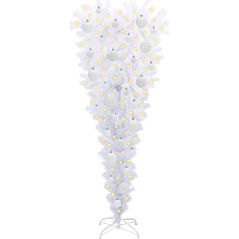 Sapin de Noël artificiel avec 150 LED Blanc 120 cm PVC et Acier (1/5)