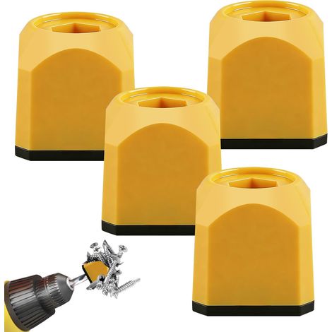 Lot de 4 bagues magnétiques pour embouts de tournevis Jeu d'anneaux porte-vis amovibles Outil domestique pour perceuses Support de vis en alliage pour bricolage et réparations Porte-embout (1/5)