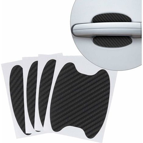 8X Film Autocollant Poignée Portière Voiture - Sticker Anti-Rayure Anti-poussière pour Poignée Porte Automobile - Noir (1/5)