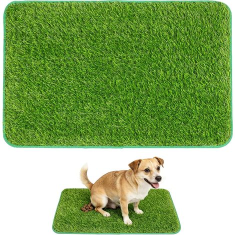 Hundetoilette mit Kunstrasen Waschbar, 46 x 70 cm, Hochdurchlässige Hundeklo, Wiederverwendbare Hundetoilette Wohnung Ideal für Balkon Zuhause Sowie Große und Kleine Hunde