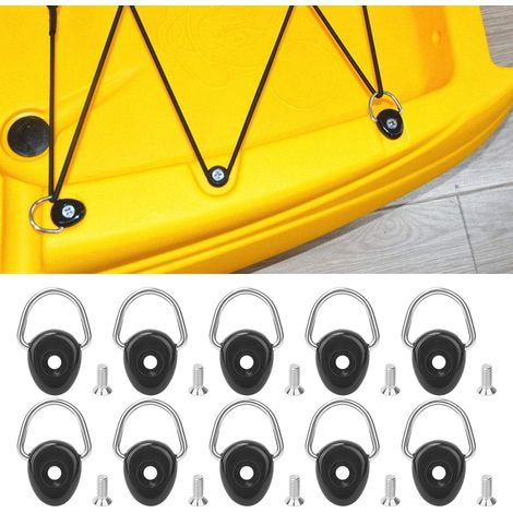 10 Jeux de Boucles D en Acier pour Sièges de Canoë Kayak avec Vis Incluses (1/5)