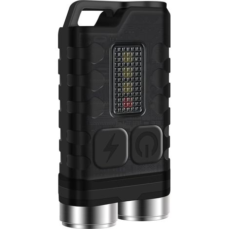 Mini-LED-Taschenlampe, wiederaufladbar, leistungsstark, 900 Lumen, mit rotem, UV- und blauem Licht – magnetisches Schlüsselanhängerlicht, 10 Modi, USB-C, IP65 wasserdicht