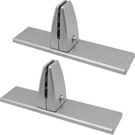 Pince De Séparation De Bureau - Support Pour Cloison En Verre Ou Bois - Épaisseur Compatible 2 À 4 Mm - Alliage D'aluminium - Gris - Lot De 2
