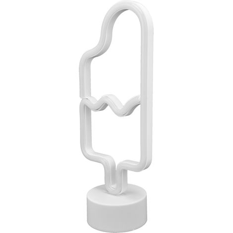 Enseigne lumineuse LED néon, représentant une jolie glace, avec socle, idéale pour une chambre de bébé, un bar, une décoration de fête, lumière rose chaude. (1/5)