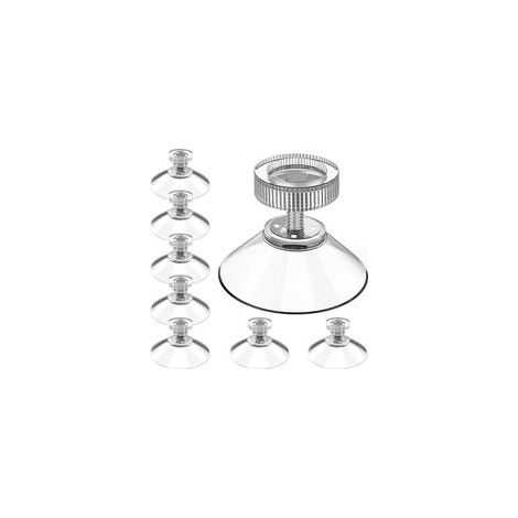 Lot de 20 ventouses multi-usages Ø 32mm avec filetage M4x10mm pour Vitres, Tables en Verre, Salle de Bain, Voiture, et Rideaux Isolateurs de Camping-Car, Transparentes avec Écrous Moletés