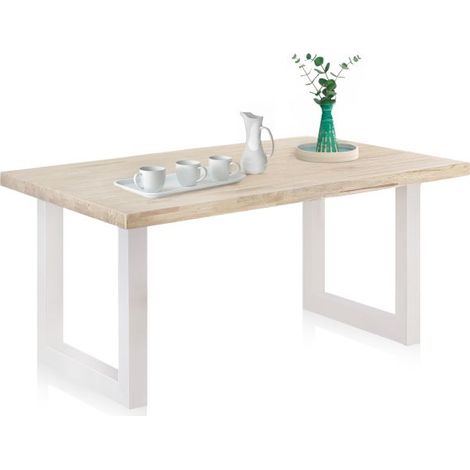 Mesa de exterior Masi Roble salvaje - Blanco 90cm (ancho) x 76cm (alto) (1/5)