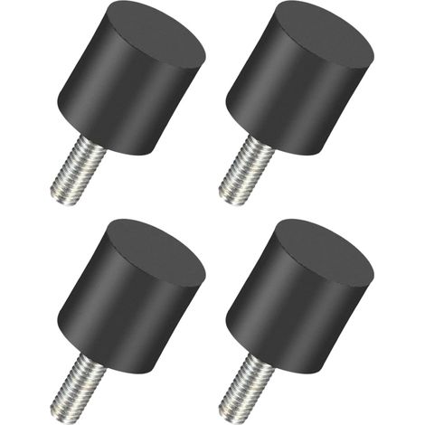 20mmx20mm Vibration Isolateur x 4PCS M6 Mâle Caoutchouc Montages Choc Absorbeur pour Bateau Bobines, [Noir] (1/4)