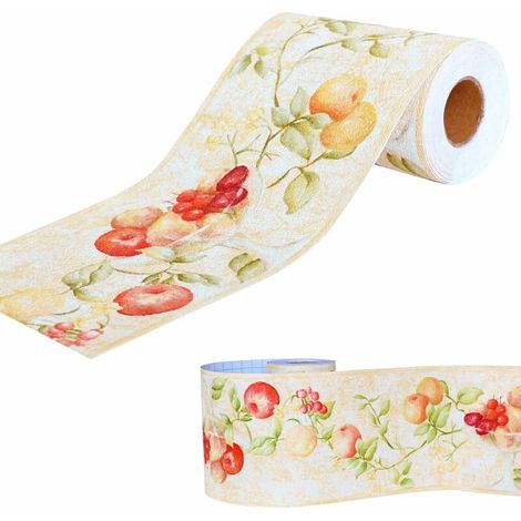 ELLE.3d frontière papier peint stickers muraux imperméable.Cuisine, salle de bain, plafond, salon, chambre décoration murale jaune 0.15M (1/5)