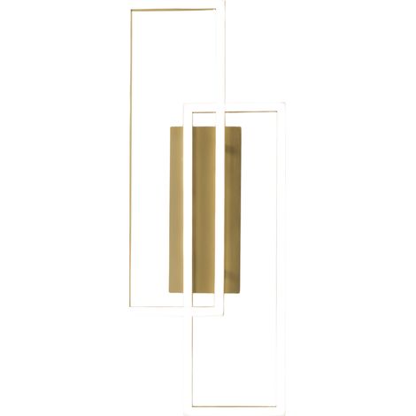 Lampada a Parete LED Dyana A 40W 1662lm 3000K in Alluminio Oro Spazzolato, Dimmerabile a Taglio di Fase, Luce Diretta - Gealuce (1/3)