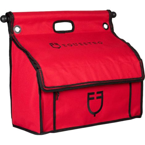 EQUESTRO Borsa da grooming con barra BURGUNDY CAVALLO (1/4)