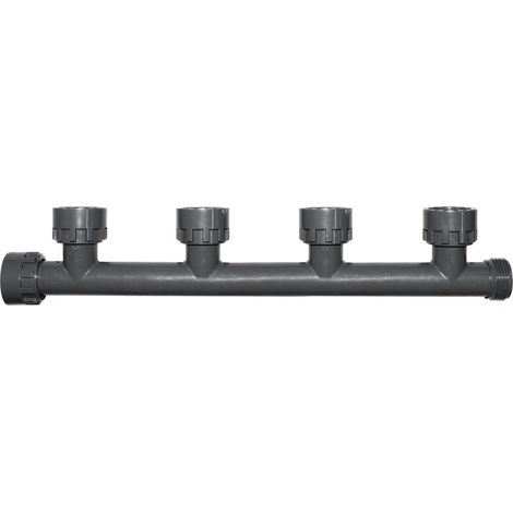 Jardibric – Clarinette collecteur PVC 4 départs – Entrée M 26x34 – Écrous tournants prisonniers avec joints toriques F 26x34 – Pression maxi 12 bars