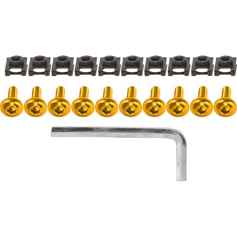 Motorrad-Windschutzscheiben-Schraubensatz M6, eloxiertes Aluminium, goldfarben, Verkleidungsbefestigungssatz, Kawasaki Gold, Schraubensatz (1/5)