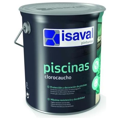 Peinture Piscine - Isaval - Caoutchouc Chloré 16L - Résistante aux intempéries - Haute opacité - Multi-couches