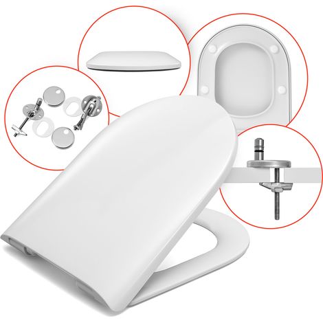 Abattant WC pour DURAVIT D-NEO – fermeture amortie – duroplast antibactérien – déclipsable – charnières en acier inoxydable