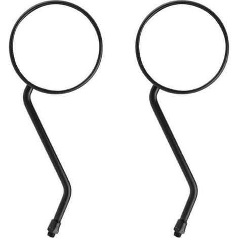 Rétroviseurs arrière universels pour motos - ZOR® - Filetage 10 mm - Noir arrondi - Miroir plan - 28,2 cm de longueur (1/4)