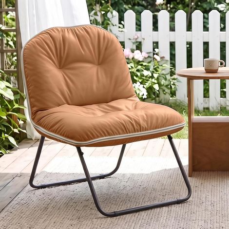 Fauteuil de sol réglable avec dossier, siège pliable et confortable pour méditation, lecture, jeux et détente, idéal pour chambre et salon, marron (1/5)