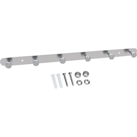 Perchero de acero inoxidable modelo A - 6 ganchos - Perchero de pared con ganchos en 5 diseños diferentes (1/5)