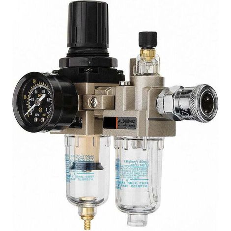 [JAMAIS UTILISÉ]Séparateur d'eau d'huile de compresseur de régulateur de filtre de pression d'air pneumatique manuel 150Psi AL2000-02 AW2000-02 (1/4)