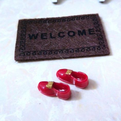 Miniatur-Puppenhaustür, Weihnachtsset mit Tür, DIY-Miniaturmöbel im Beutel, 8-teiliges Set (1/5)