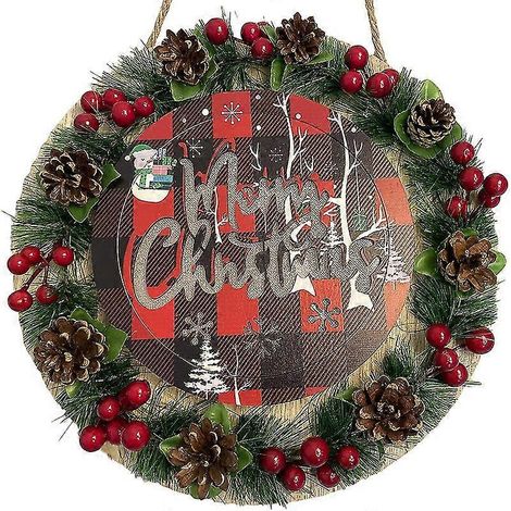 Weihnachtstürdekoration mit Lichtern Willkommensschild zum Aufhängen (1/5)