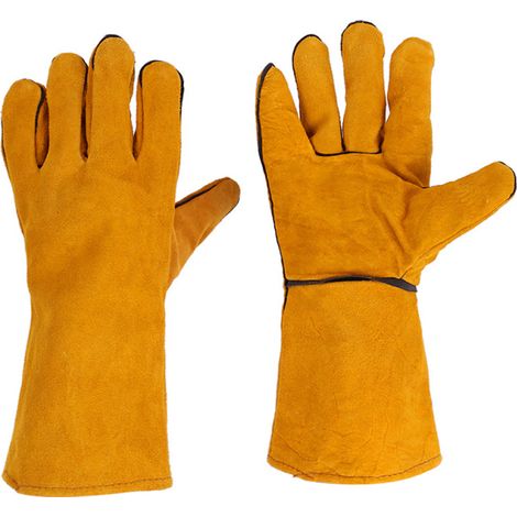Gants de soudage, gants isolants thermiques, gants en cuir résistants aux hautes températures, gants pour le camping, les pique-niques, les barbecues, la cuisine, la pâtisserie, la manipulation d'anim (1/5)
