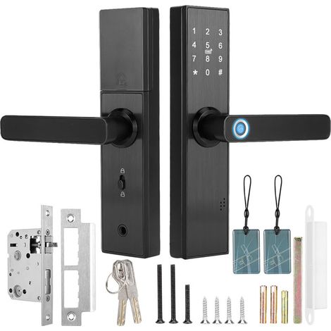 Serrure de porte intelligente WiFi – Déverrouillage par empreinte digitale et carte – Alliage de zinc – Étanche et résistant à l'humidité (1/5)